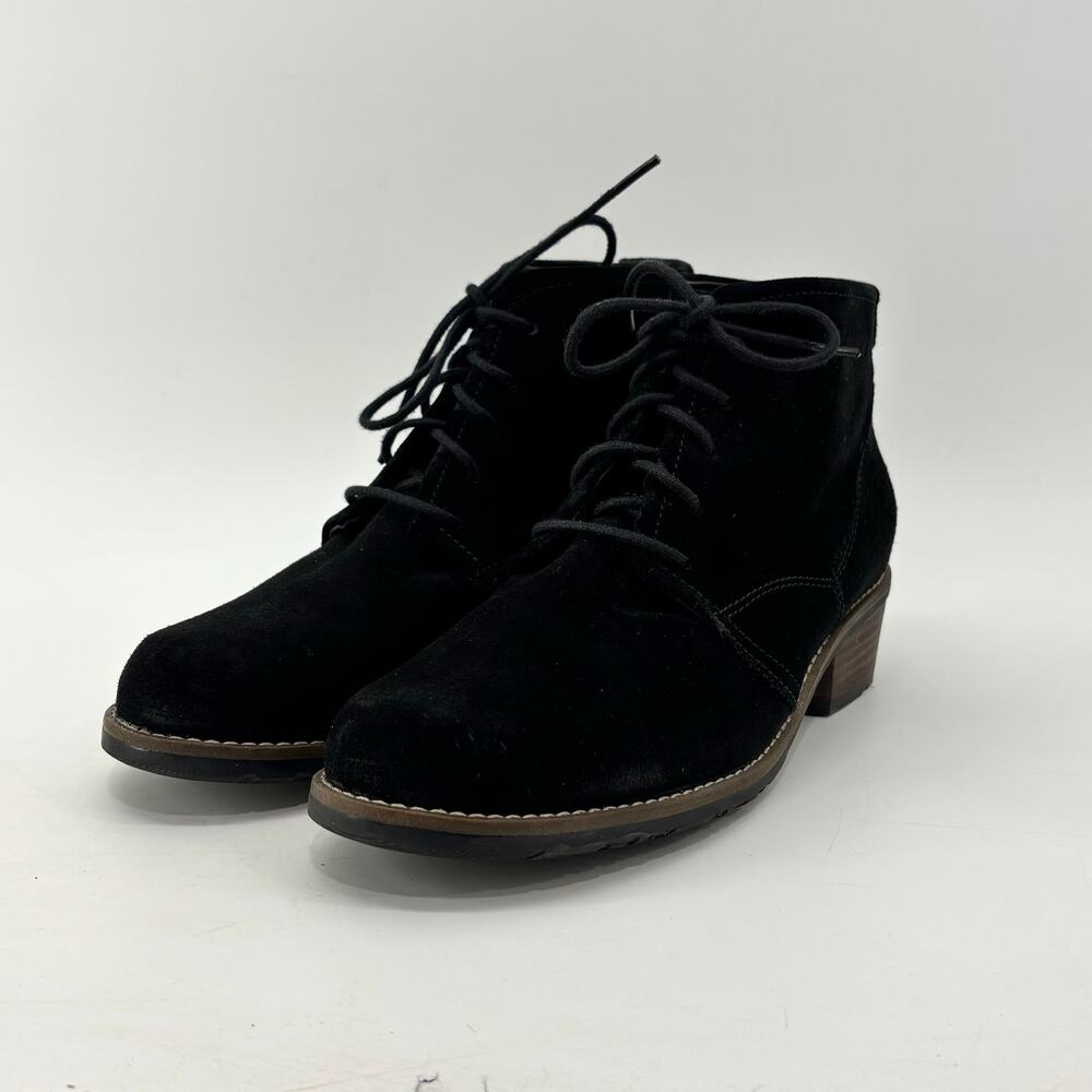 Wolky Boots Womens Size 40 US 9 - 9.5 Black Lace Up Suede Leather Ankle Block